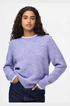 Pieces Pcivy O-Neck Contrat Knit | Sticka