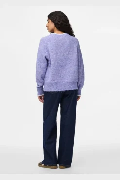 Pieces Pcivy O-Neck Contrat Knit | Sticka
