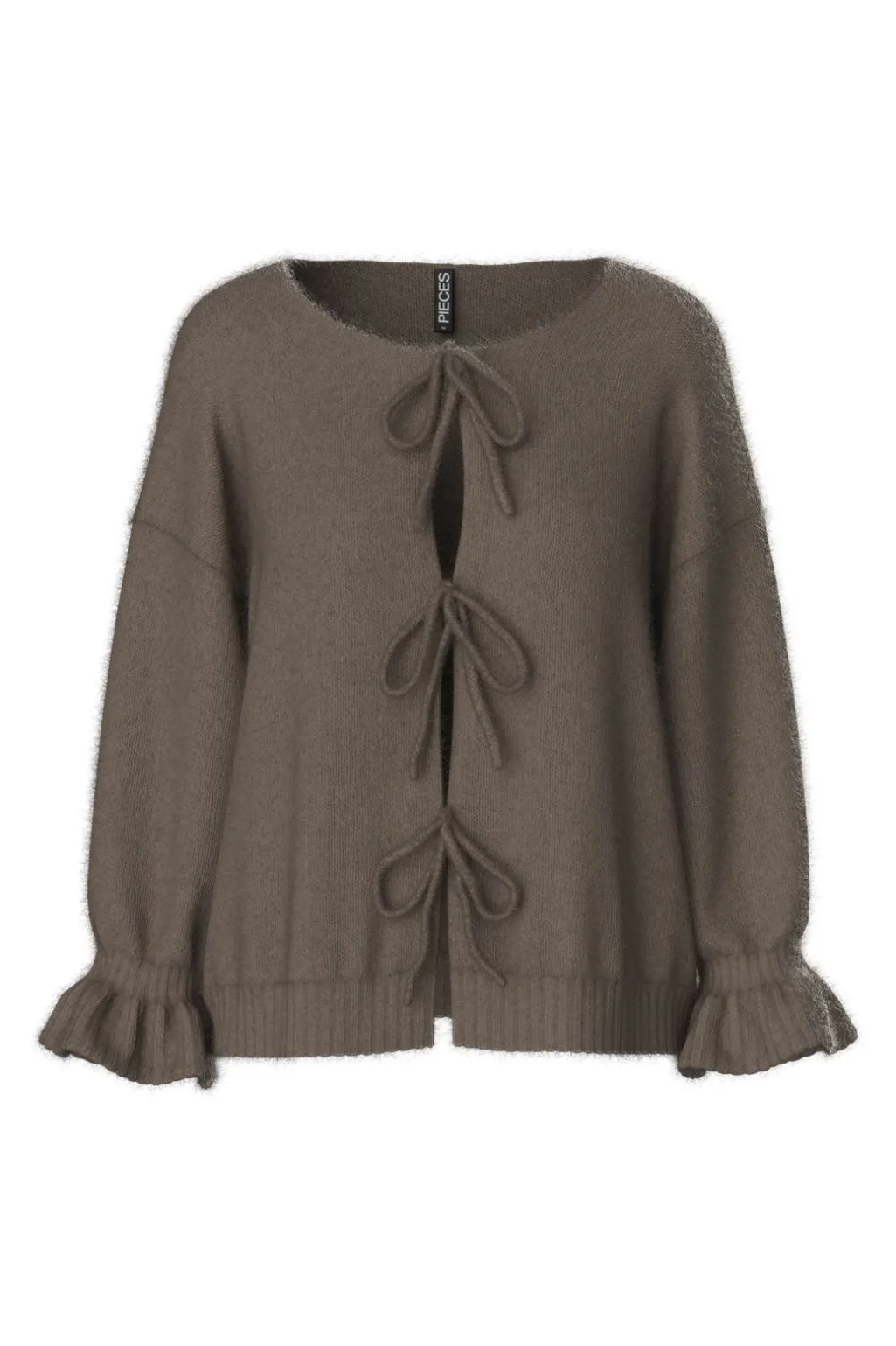 Pcjimma Ls O-Neck Tie Knit Cardigan