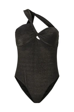 Pclaomi Lurex One Shoulder Swimsuit