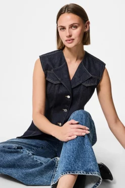 Pieces Pcnua Fitted Deni Vet Fy | Västar
