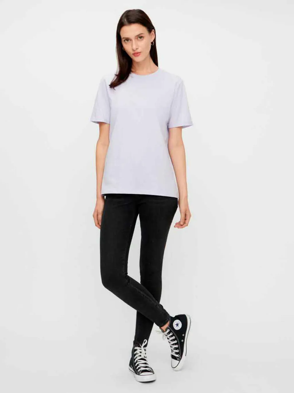 PcRia SS Fold Up Solid Tee