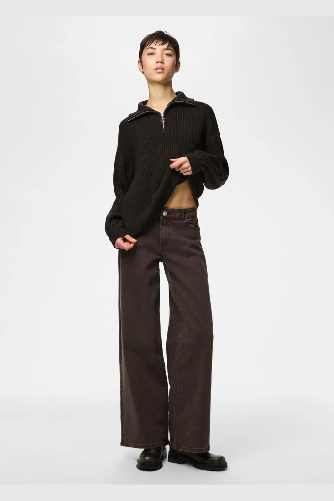 Pieces Pciy Haf Zip Knit | Sticka