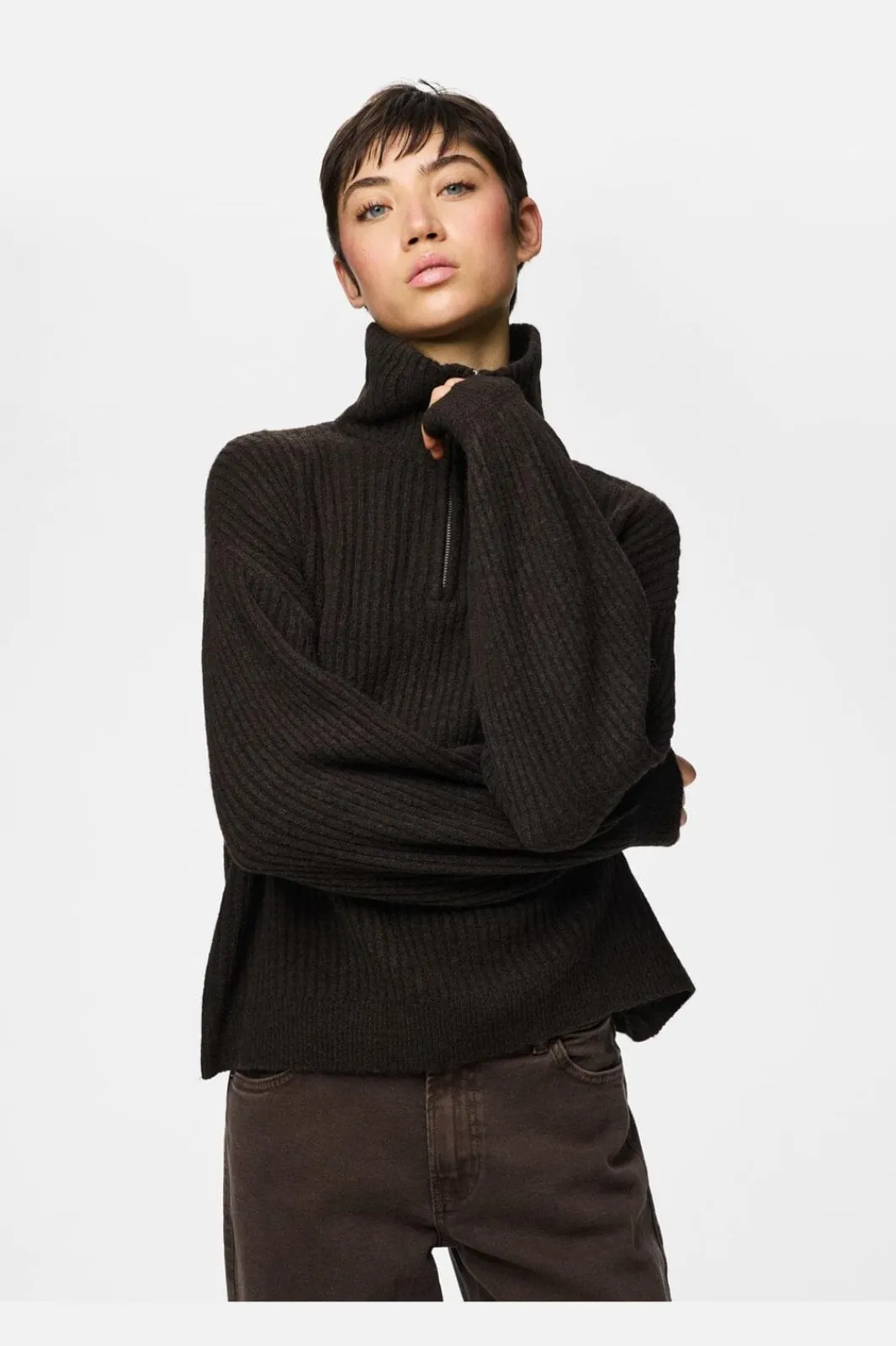 Pieces Pciy Haf Zip Knit | Sticka