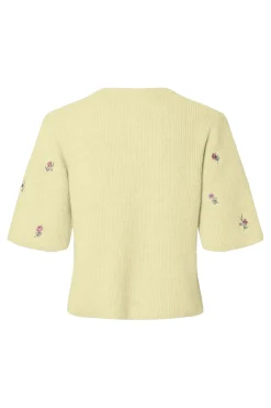 Pcsilly Ss O-Neck Emb Knit Cardigan