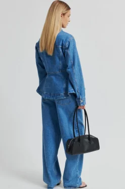 Sfbelton Peplum Denim Jacket 60444