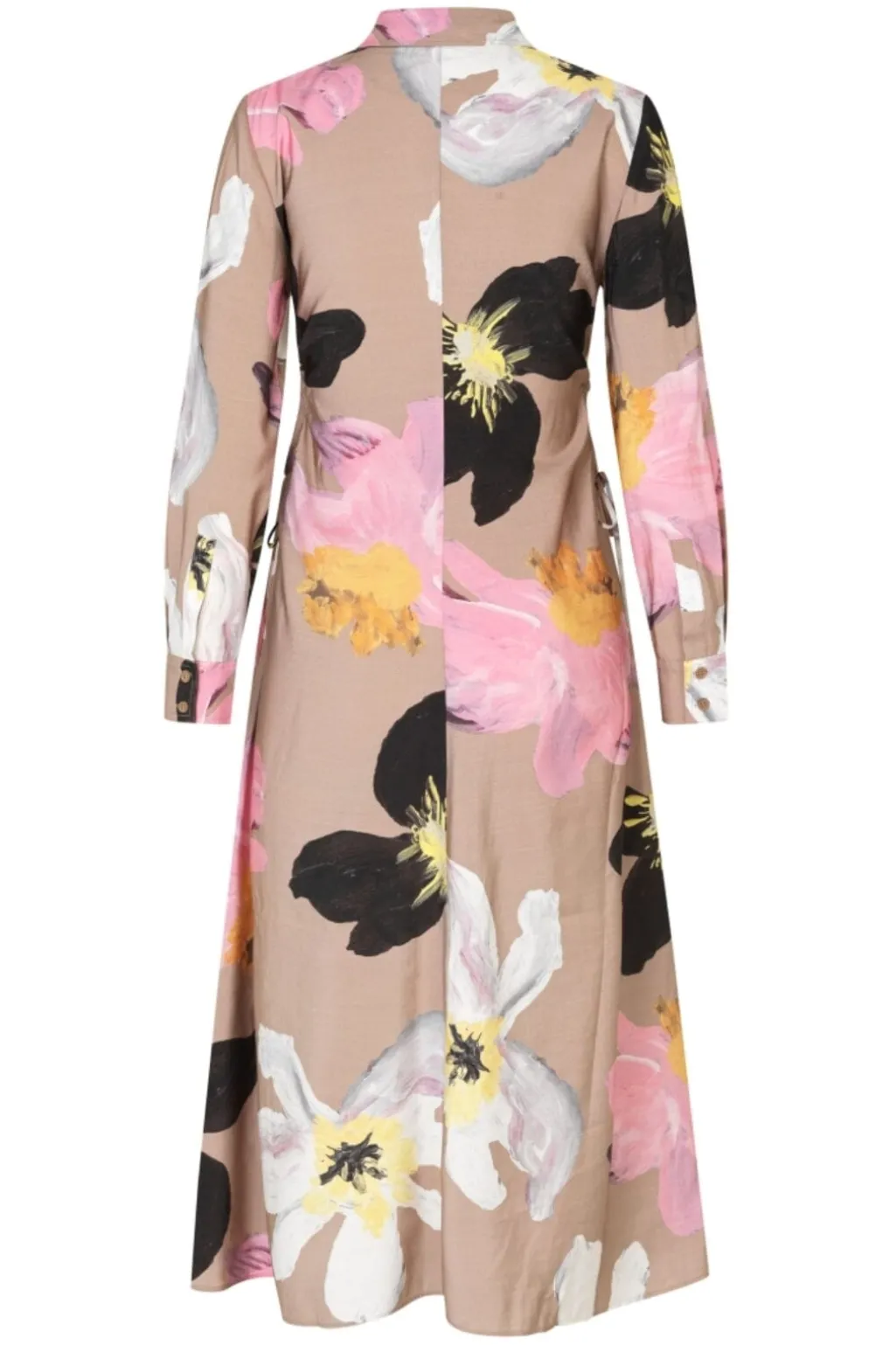 Sg2070 Light Fluid Ecovero, Waist Gather Shirt Midi Dresssg-pf25-d146-2070