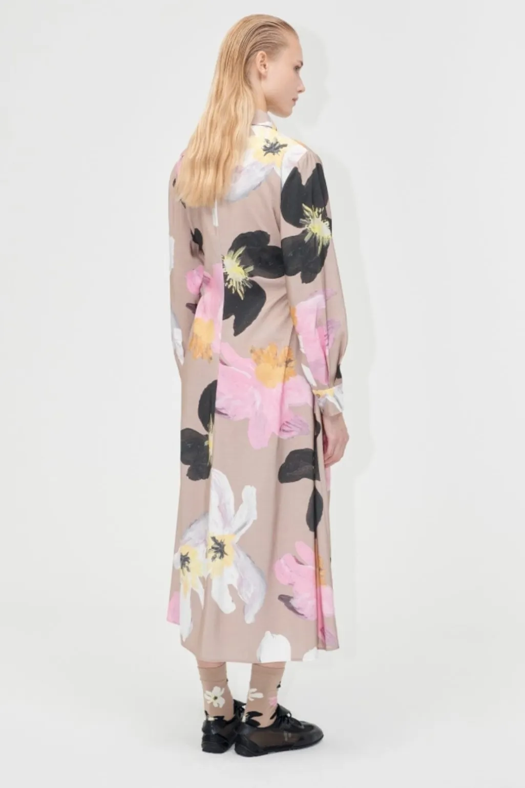 Sg2070 Light Fluid Ecovero, Waist Gather Shirt Midi Dresssg-pf25-d146-2070