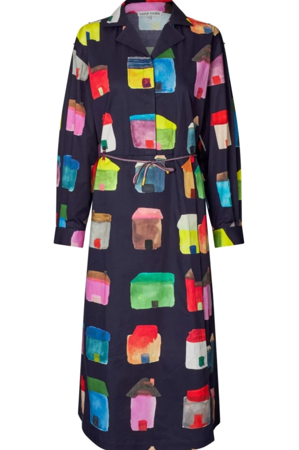 Sg2340 Midweight Cotton, Long Sleeve Workwear Midi Dresssg-aw25-d172-2340
