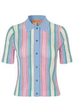 Stine Goya g2100 Tricot Knit, hort eeve Crochet Poog-pf25-k038-2100 | T-Shirts & Toppar