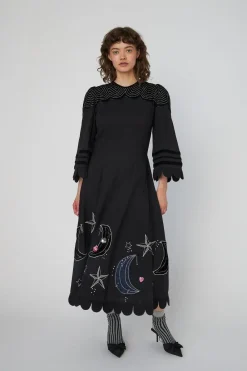 Stella Nova Snmoon And Star Embroidered Midi Dressms54-4316 | Klänningar