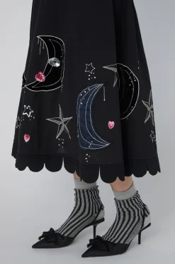 Stella Nova Snmoon And Star Embroidered Midi Dressms54-4316 | Klänningar