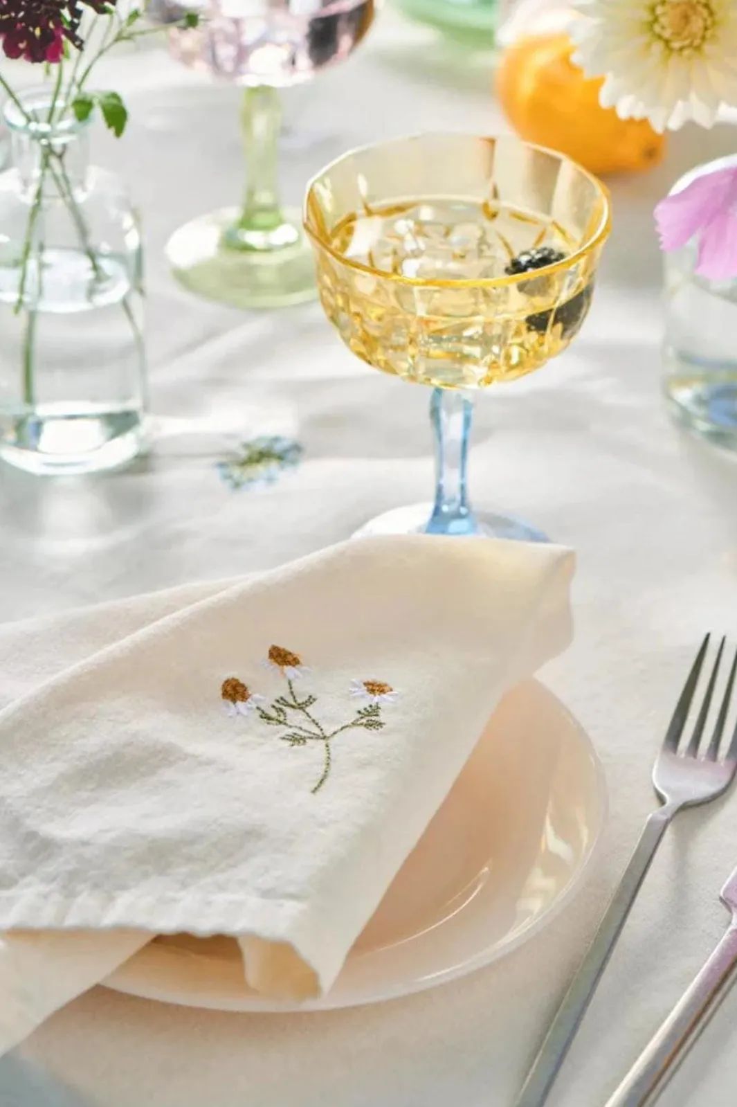 Ib Laursen Stofserviet Flora M/marguerit Butter Cream | Saker Till Köket