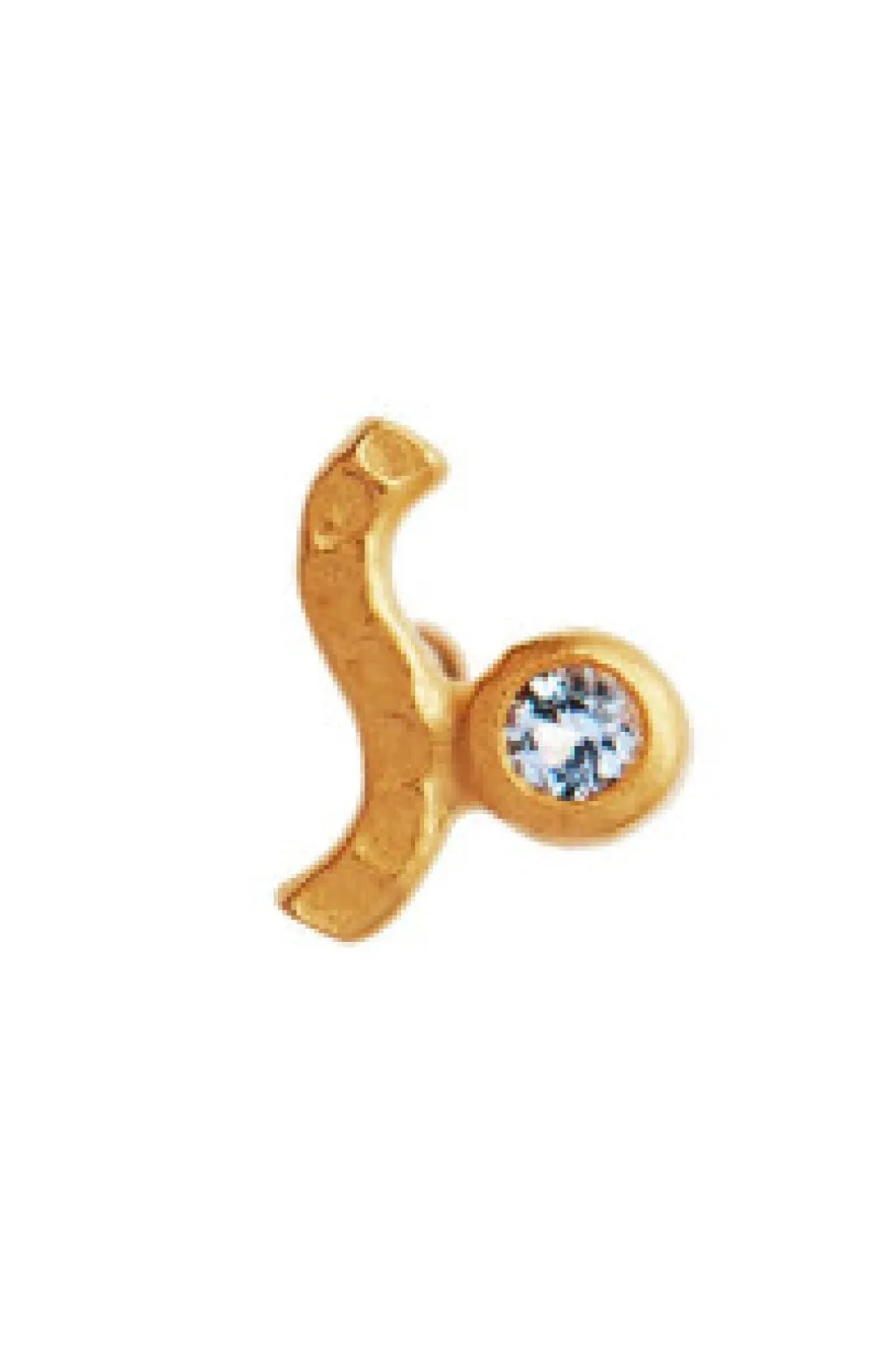 Stpetit Wave Earring Goldenen With Stone