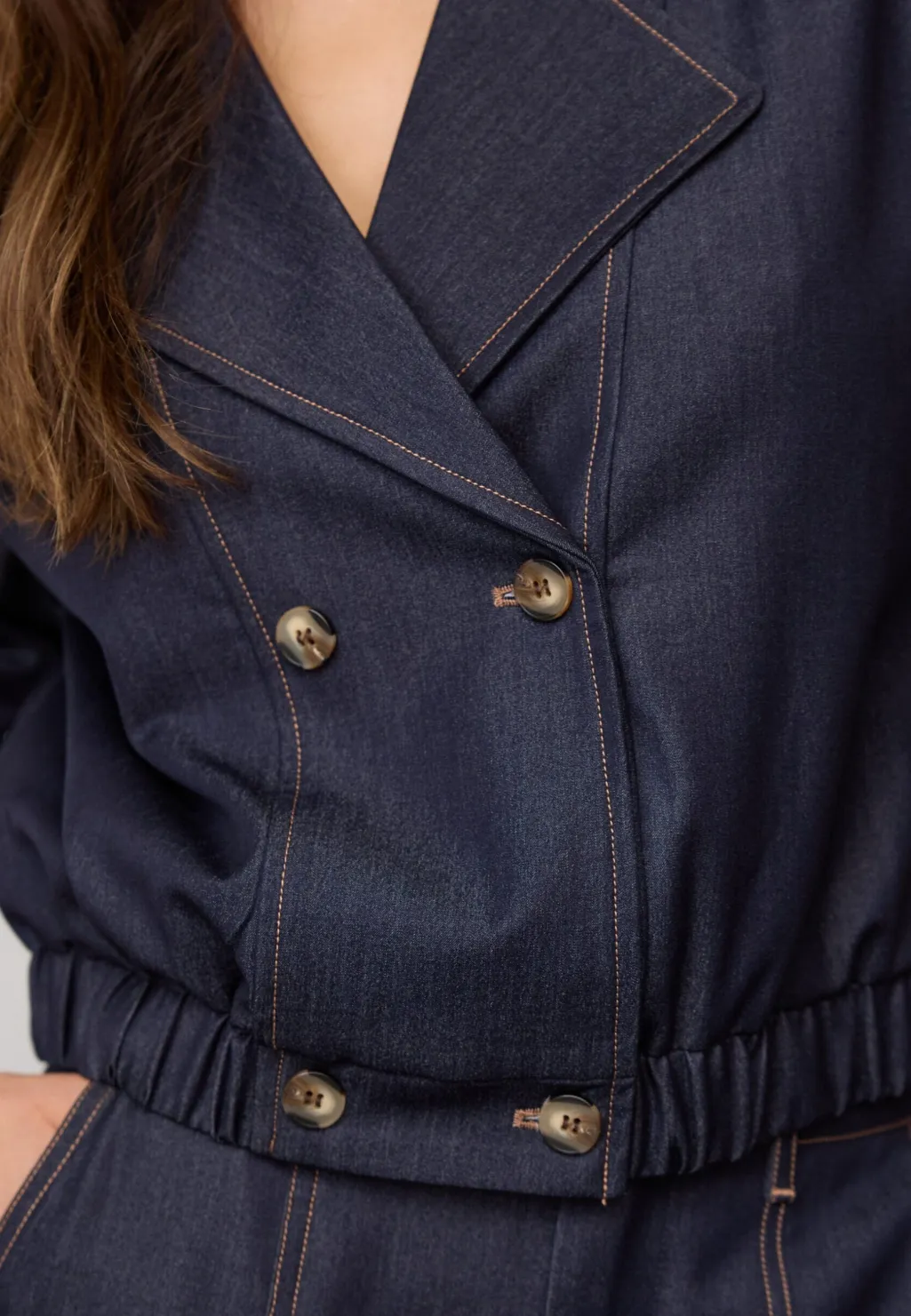 Terrycc Double Breasted Blazer 500106