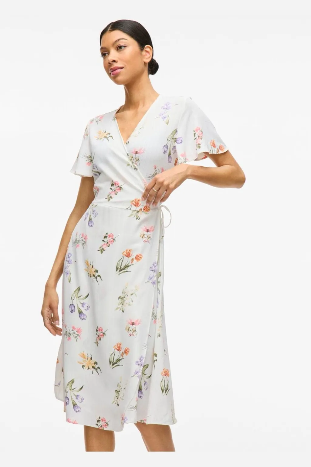 Vilovie S/S Wrap Midi Dress