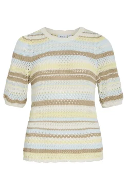 Vila Viina 2/4 O-Neck tripe Knit Top/R | T-Shirts & Toppar