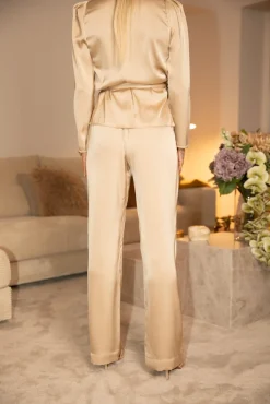 Vscomfy Solid Satin Pants 168094