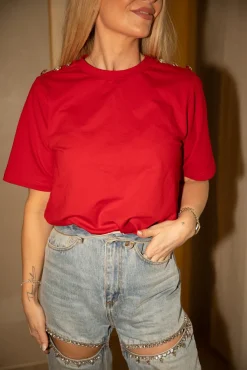 Vsgold Button Casual T-Shirt 162366